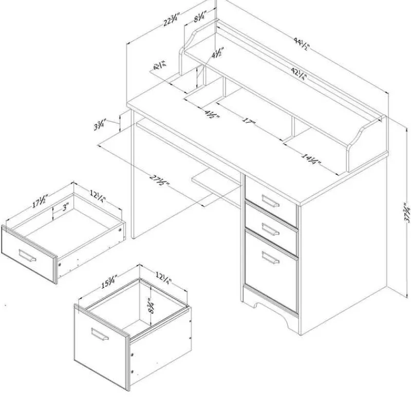 Meubles South Shore Computer Desk with Hutch - South Shore