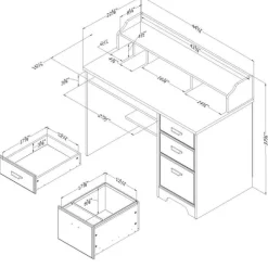 Meubles South Shore Computer Desk with Hutch - South Shore