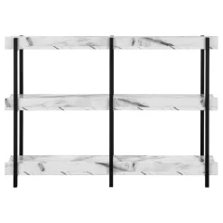 Monarch Console table - 3 tier / shelves / rectangular / metal legs - 48