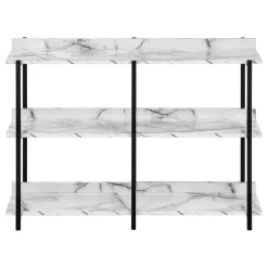 Monarch Console table - 3 tier / shelves / rectangular / metal legs - 48