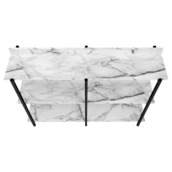 Monarch Console table - 3 tier / shelves / rectangular / metal legs - 48