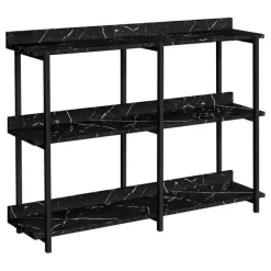 Monarch Console table - 3 tier / shelves / rectangular / metal legs - 48"l - ma -