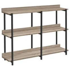 Monarch Console table - 3 tier / shelves / rectangular / metal legs - 48"l - dark tau -