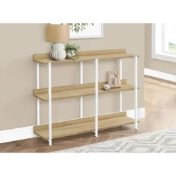 Monarch Console table - 3 tier / shelves / rectangular / metal legs - 48
