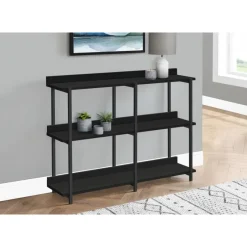 Monarch Console table - 3 tier / shelves / rectangular / metal legs - 48