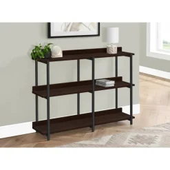 Monarch Console table - 3 tier / shelves / rectangular / metal legs - 48
