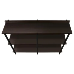 Monarch Console table - 3 tier / shelves / rectangular / metal legs - 48
