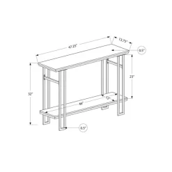 Monarch Console table - h-frame sides / 1 shelf / rectangular - 48