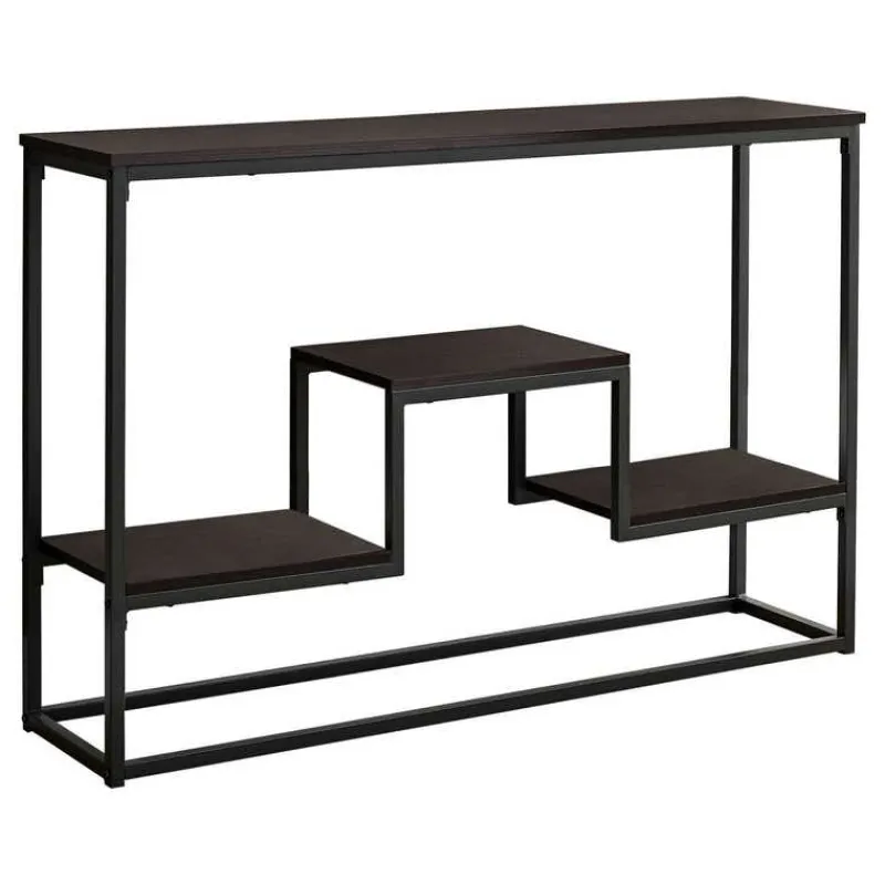 Monarch Console table - multi-tier / 3 shelves / rectangular - 48"l - / blac -