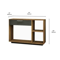 MEQ Console Table - Slate and Walnut