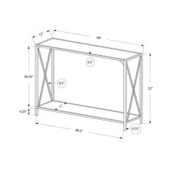 Monarch Console table - x-shaped sides / 1 shelf / rectangular - 48"l - marble- -