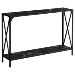 Monarch Console table - x-shaped sides / 1 shelf / rectangular - 48"l - marble- -