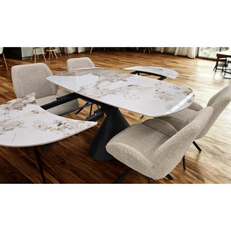 Convertible & Extendable Oval Dining Table with Pedestal - 63"