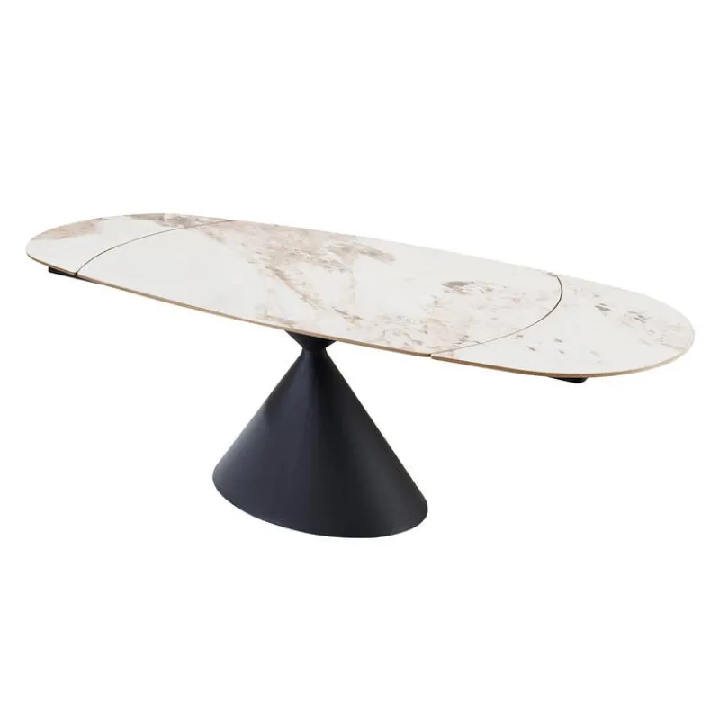Convertible & Extendable Oval Dining Table with Pedestal - 63"