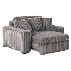 Corduroy Velvet Armchair with Power Slider