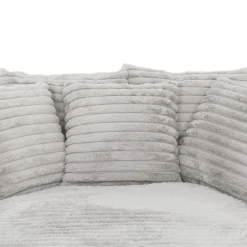 Corduroy Velvet Chaise with Cup Holders and USB Ports -