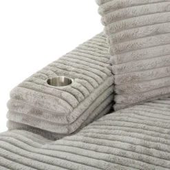 Corduroy Velvet Chaise with Cup Holders and USB Ports -