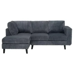 Corduroy Velvet Sectional with Left-Side Chaise