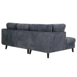Corduroy Velvet Sectional with Left-Side Chaise
