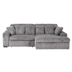 Corduroy Velvet Sectional with Power Slider and Chaise