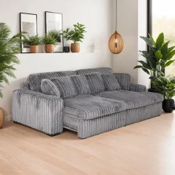 Corduroy Velvet Sectional with Power Slider and Chaise
