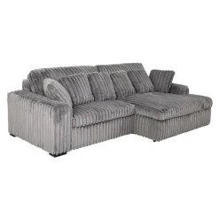 Corduroy Velvet Sectional with Power Slider and Chaise