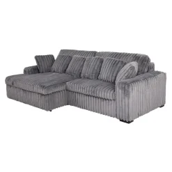 Corduroy Velvet Sectional with Power Slider and Chaise