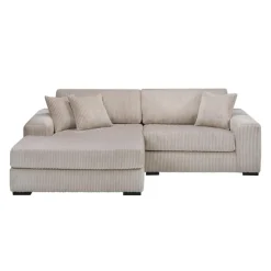 Sofa By Fancy Corduroy Velvet Sectional with Left-Side Chaise -