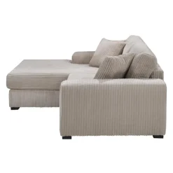 Sofa By Fancy Corduroy Velvet Sectional with Left-Side Chaise -