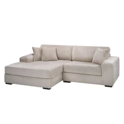 Sofa By Fancy Corduroy Velvet Sectional with Left-Side Chaise -