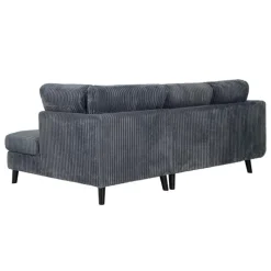 Corduroy Velvet Sectional with Right-Side Chaise