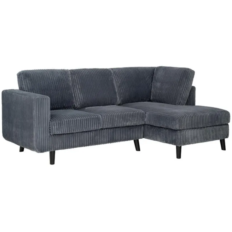 Corduroy Velvet Sectional with Right-Side Chaise