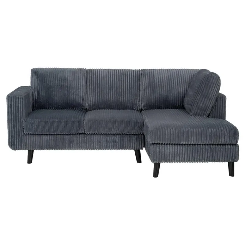 Corduroy Velvet Sectional with Right-Side Chaise