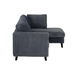 Corduroy Velvet Sectional with Right-Side Chaise