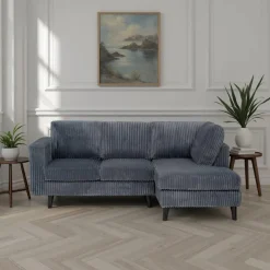 Corduroy Velvet Sectional with Right-Side Chaise