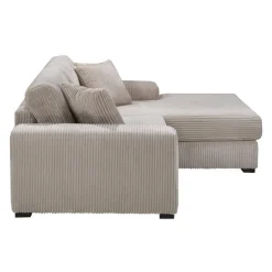 Sofa By Fancy Corduroy Velvet Sectional with Right-Side Chaise -