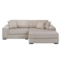 Sofa By Fancy Corduroy Velvet Sectional with Right-Side Chaise -
