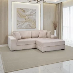 Sofa By Fancy Corduroy Velvet Sectional with Right-Side Chaise -