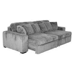 Corduroy Velvet Sofa with 2 Power Sliders