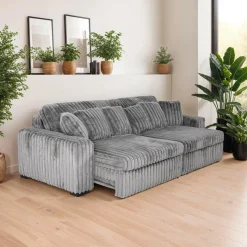 Corduroy Velvet Sofa with 2 Power Sliders