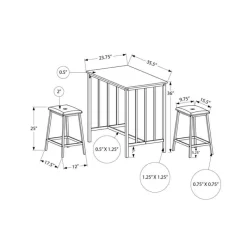 Monarch Counter height table with 2 stools