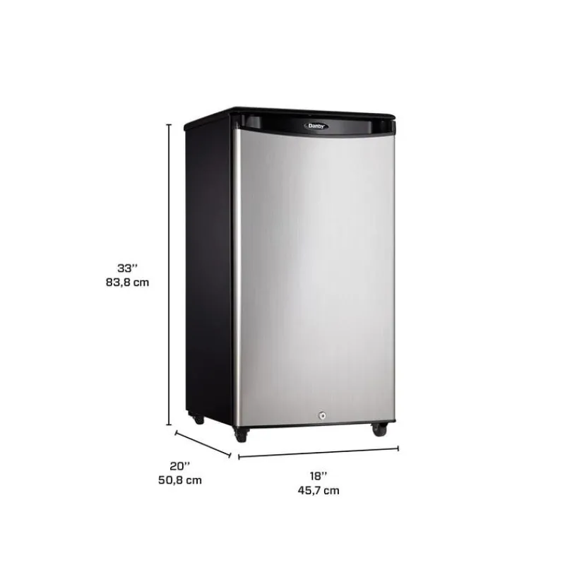 Danby 3,3 Cu Ft Refrigerator Compact - DAR033A1BSLD