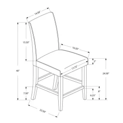 Monarch Dining chair - 2pcs / leather-look counter height -