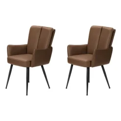 Monarch Dining Chairs Faux Leather (Set of 2) - Light -