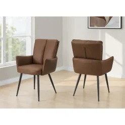 Monarch Dining Chairs Faux Leather (Set of 2) - Light -