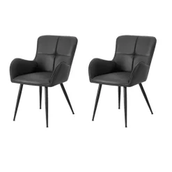 Monarch Dining Chairs (Set of 2) Leather-Look 33” Height -
