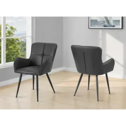 Monarch Dining Chairs (Set of 2) Leather-Look 33” Height -