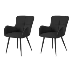 Monarch Dining Chairs (Set of 2) Suede-Look 33” Height -
