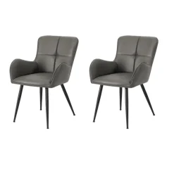 Monarch Dining Chairs (Set of 2) Leather-Look 33” Height -
