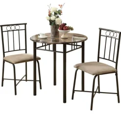 Monarch Dining set - 3pcs set / marble / bronze metal